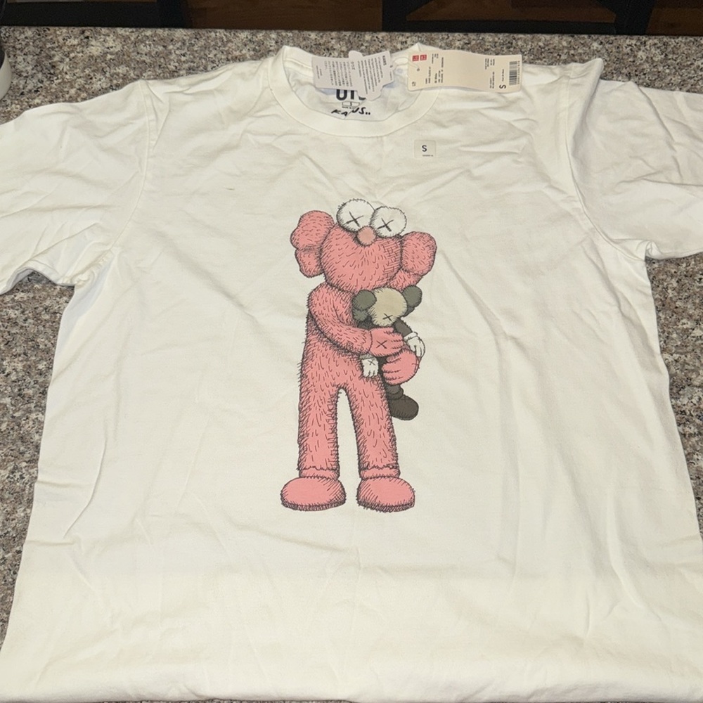KAWS White Tee with Pink and Gray Graphic - Picture 3 of 3